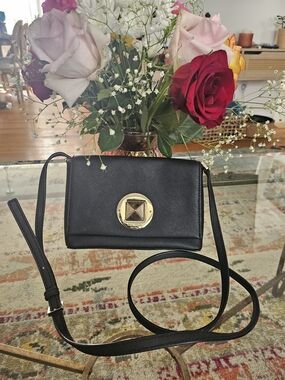 kate spade Black Crossbody Bag with Medallion Closure